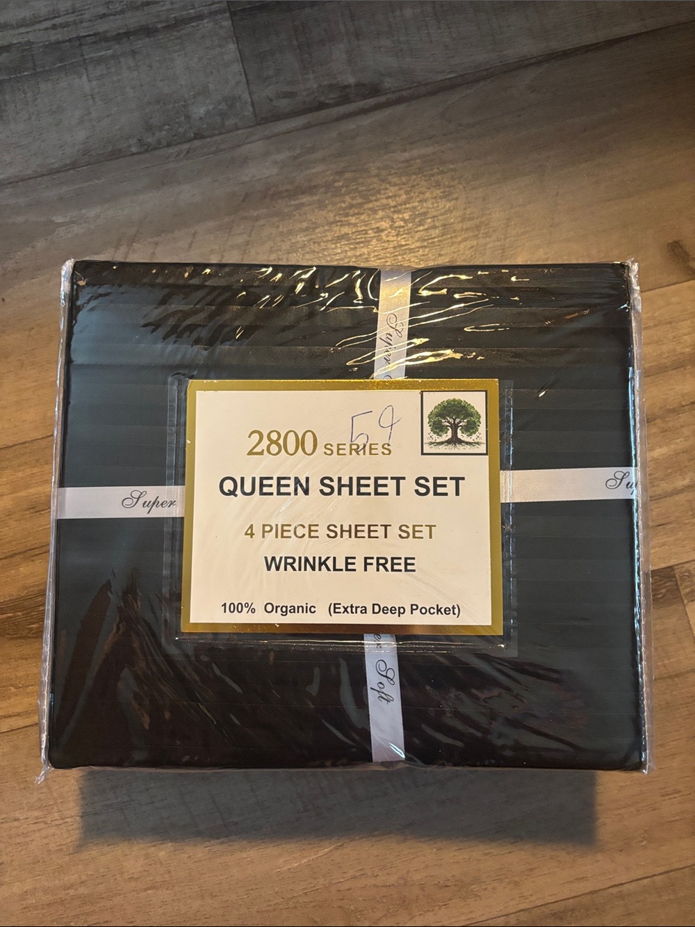 Queen Sheet Set - Black - 4 Piece Wrinkle Free